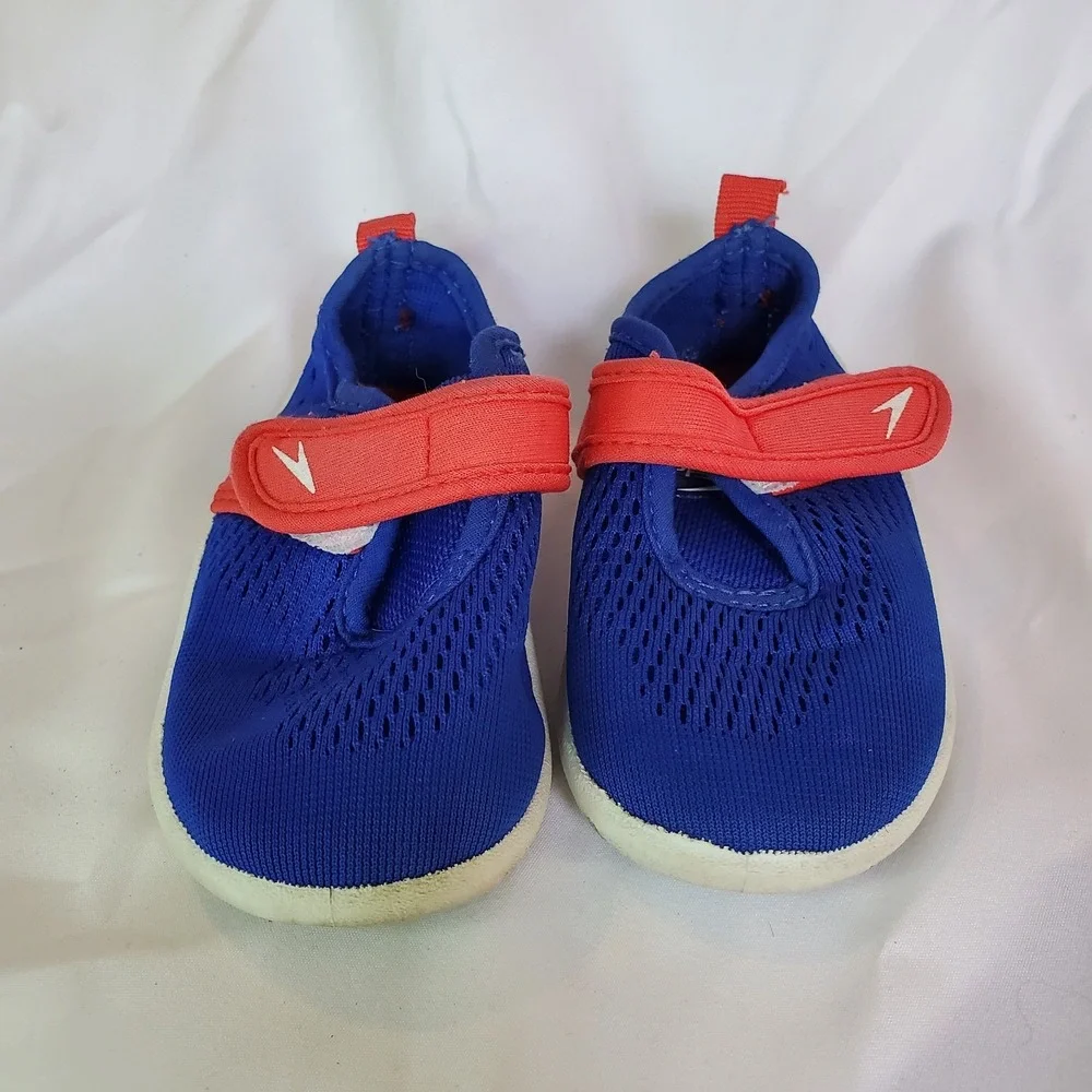 Speedo Boys Shore Explore Water Shoes Size Small 5/6‎ Water Sandal Blue Red